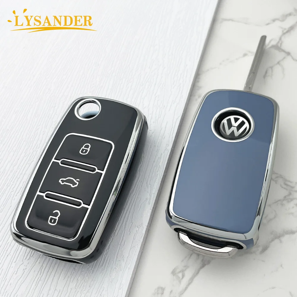 TPU Car Key Case Cover Shell for Volkswagen VW Golf Jetta Beetle Caddy Eos Passat Polo Scirocco Tiguan Touran Uds for Seat Skoda