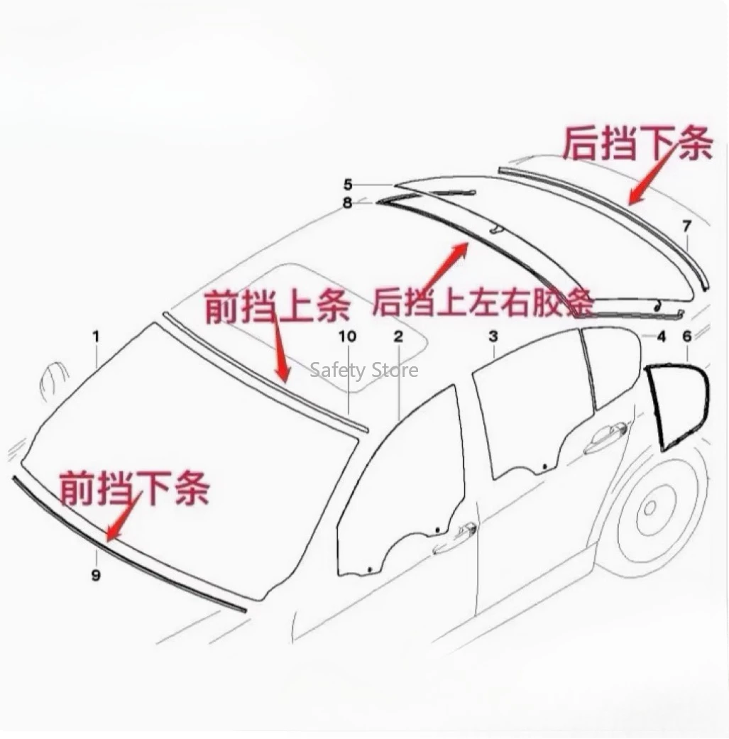 

Подходит для BMW 5 серии E60 525 530 520, уплотнительная лента для заднего лобового стекла, водонепроницаемая лента