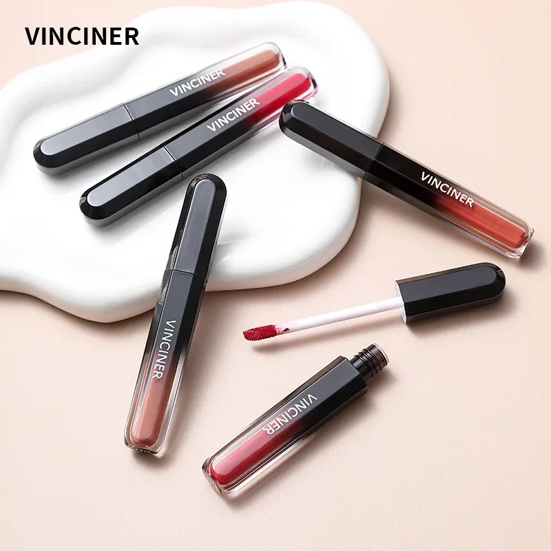 VINCINER-Brilho Labial de Textura Matte Suave, Hidratante de Longa Duração, Batom Líquido Impermeável, Cosméticos Populares, 12 Cores, Novo