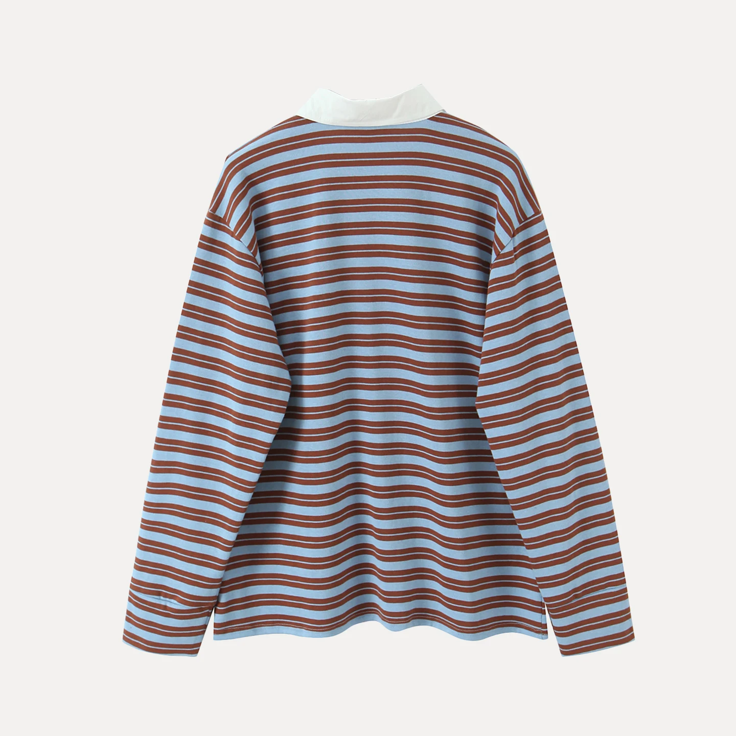 T-shirt Long à rayures décontracté pour femme, haut à col irt, à la mode, automne 2025 Z