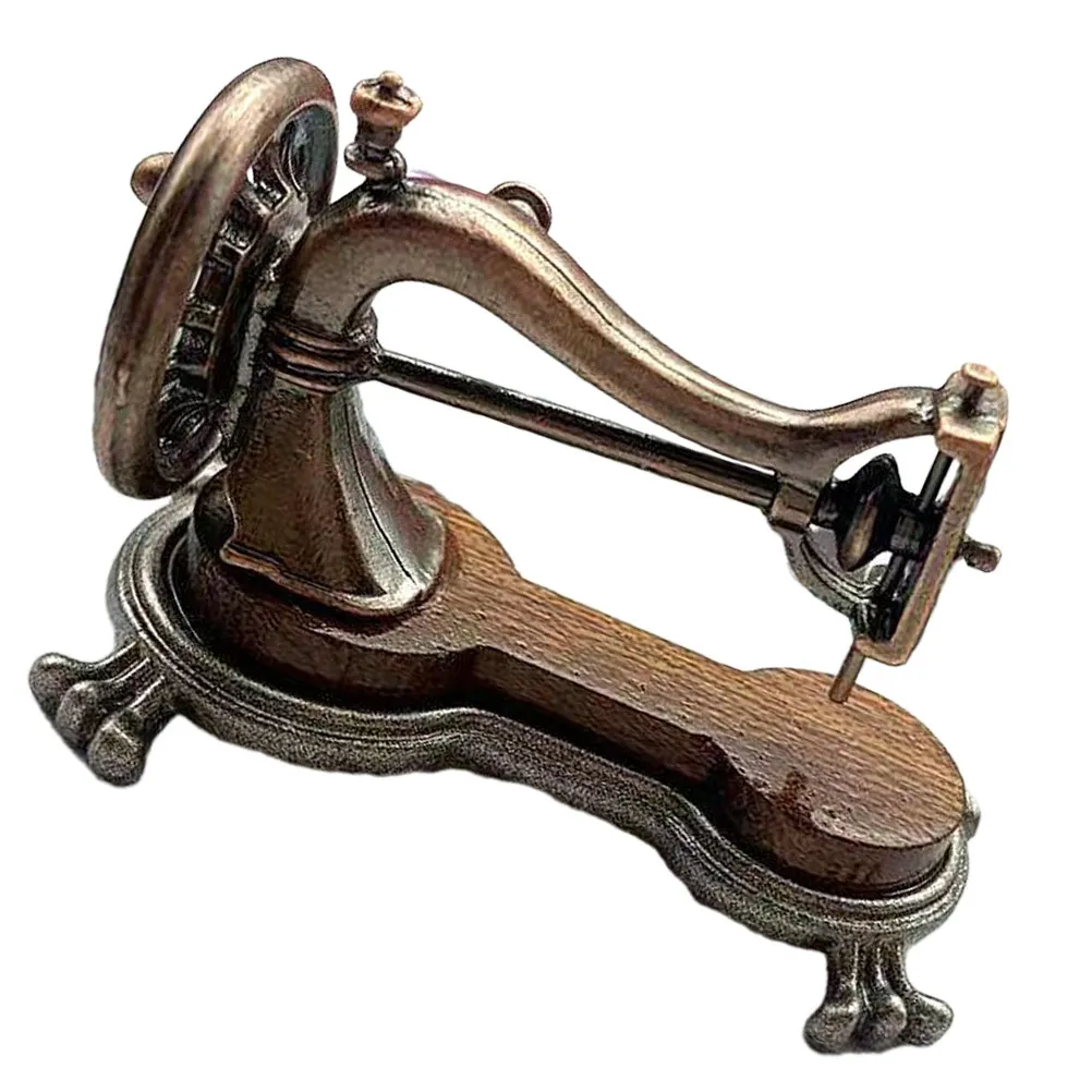 1 12 Mini Sewing Machine Vintage Style Miniature House Accessories Miniature Furniture Tiny House Decorations Tabletop Statue