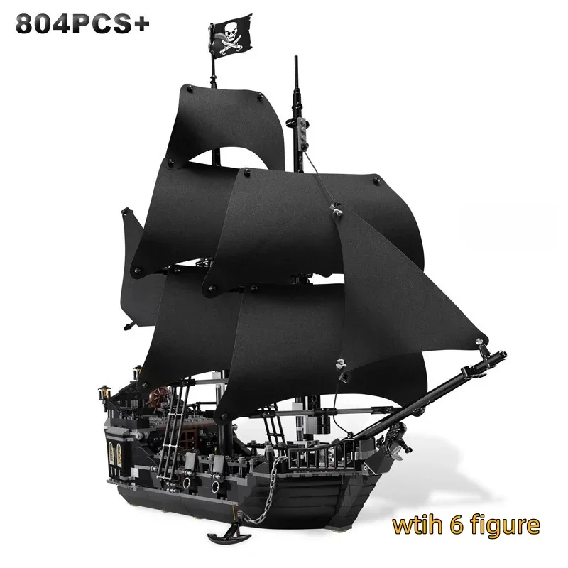 

MOC Pirates The Black Pearl Queen Anne's Revenge Ship Boat Fit Model Building Block Mock Caribbean Toys Birthday Gift for Kid