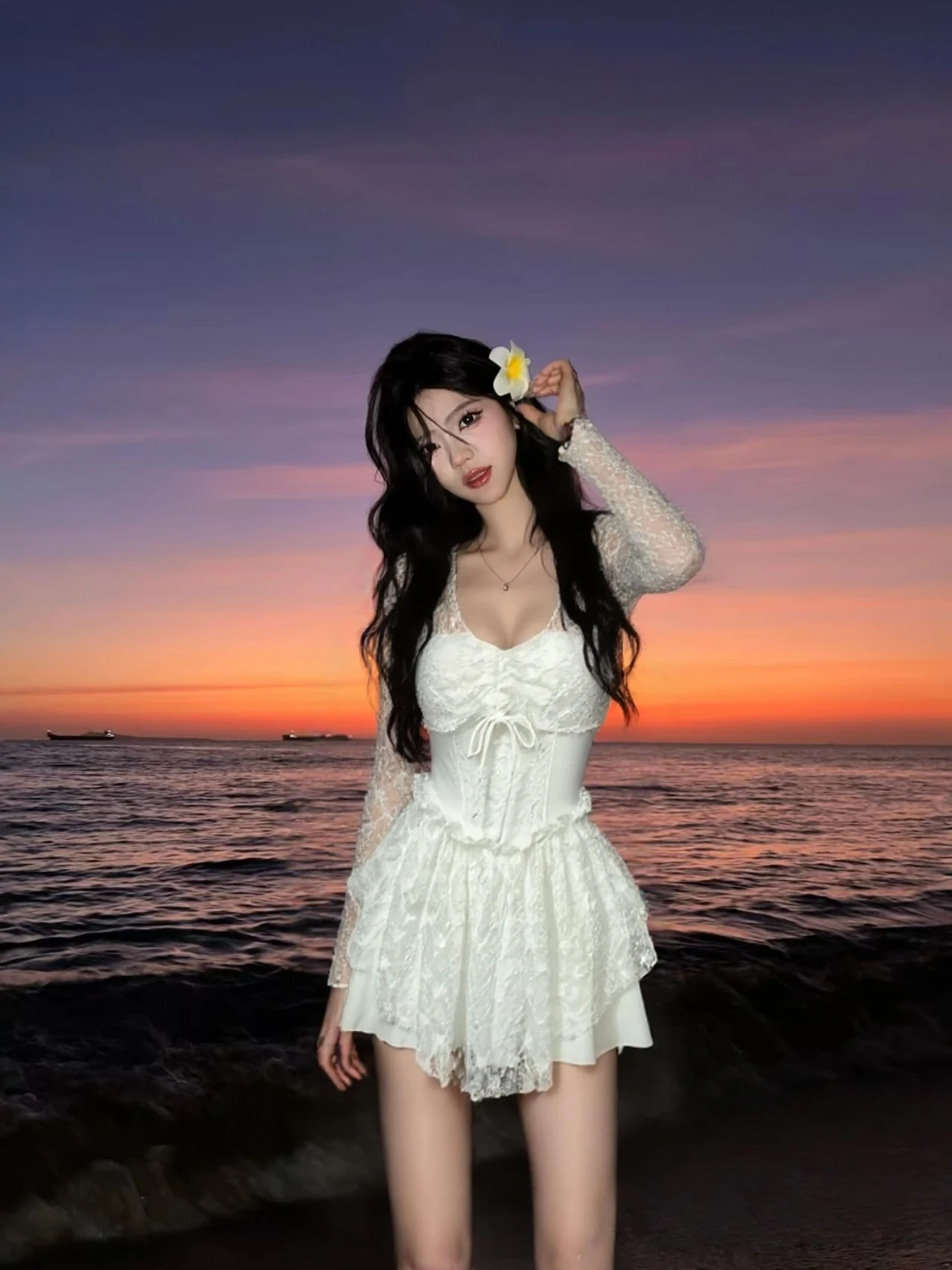 

Новый женский купальник 2025 года: кружевной, с длинными рукавами, цельный, сексуальный, с защитой от солнца, для отпуска, из полиэстера и спандекса