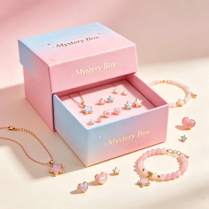 Mystery Jewelry Jar with Retro Vibes Bohemia Rings Nostalgia Earrings Necklaces Costume Jewelry Set Ideal Birthday Present For