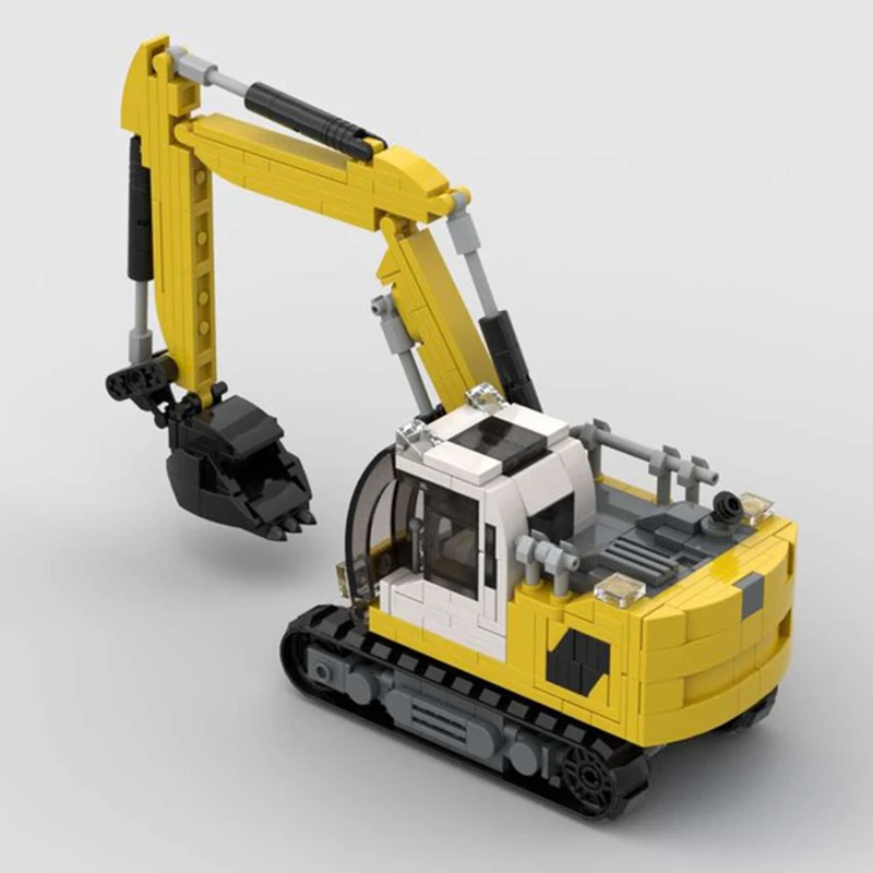 highly realistic crawler excavator bricks crawler German digger blocks city building moc unique display klocki