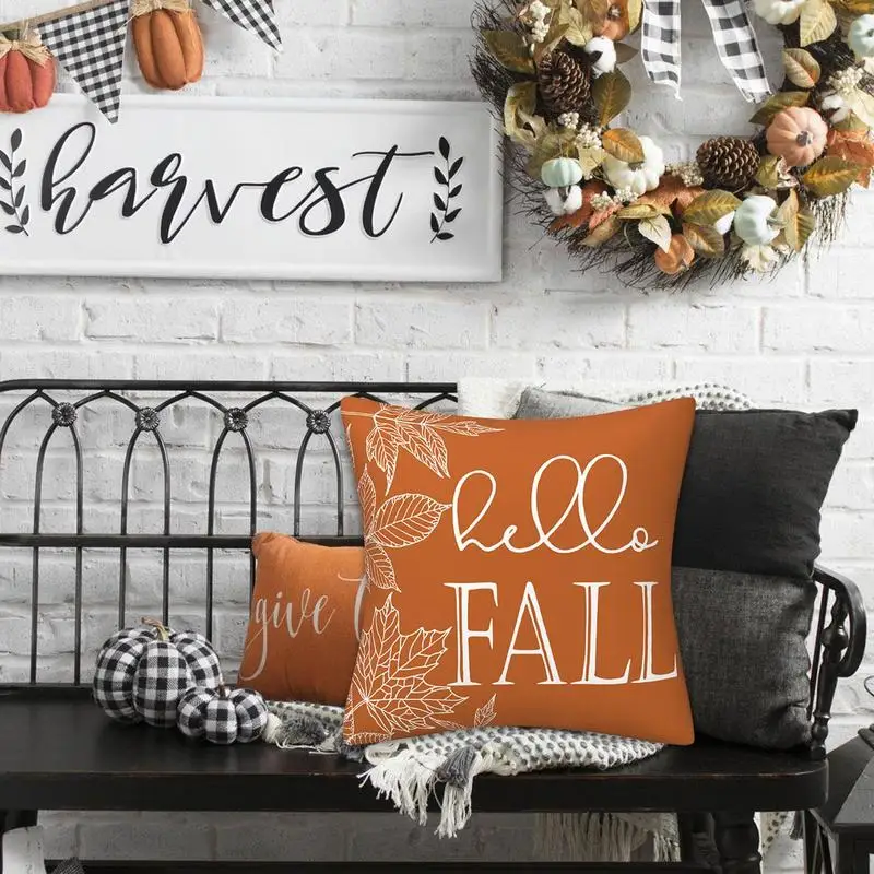 Throw Pillow Covers Thanksgiving Throw Pillow Cases Covers For Fall Decor Soft And Reusable Throw Pillowcases Pumpkin Autumn