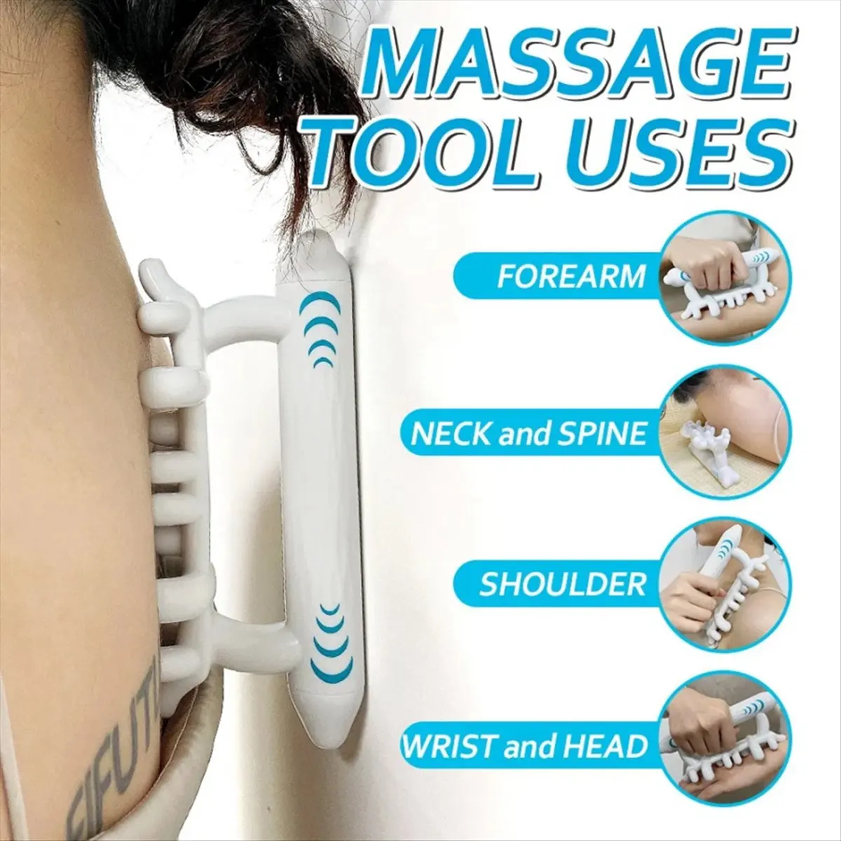 (A75U] Back and Neck Massager Fascia Roller Myofascial Release Scraper Physiotherapy Equipment Shoulder Chiropractic Tools