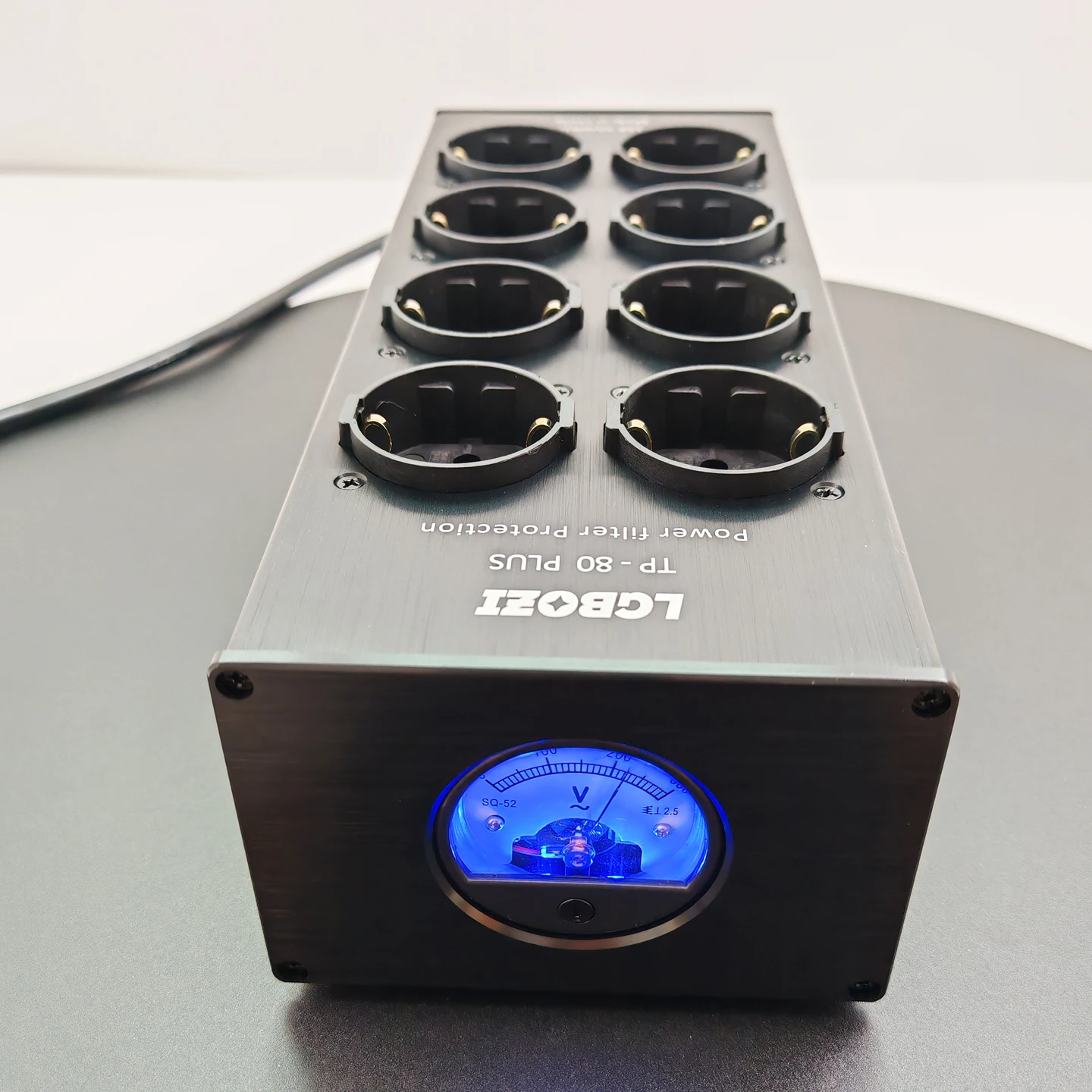 LGBOZI Tp80 Power Filter Socket Noise Reduction Overload Protection Voltage Display Function Audio Amplifier European Plug Board