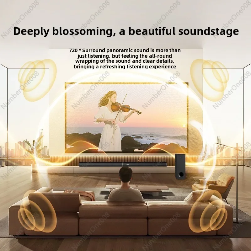 1.6M Home Theater Speaker System 5.1 Channel Surround Sound with Powerful Subwoofer for TV, Projector, Living Room