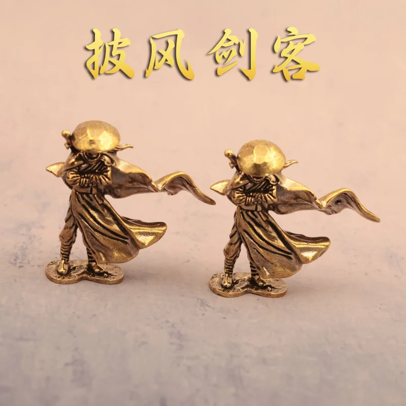 New Brass Cloak Knight Figurine Carving Craft Office Home Decoration Gift