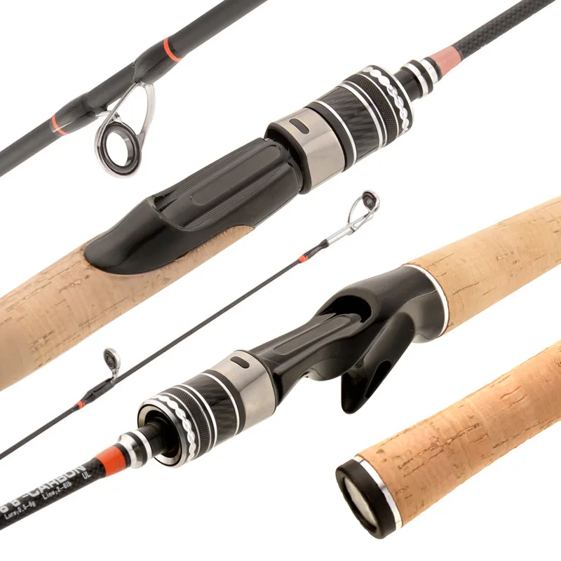 

ROOLFISH-Fishing Rods UL Ultra Soft Solid Tip Bait, Carbon Lure Rod, Spinning and Casting Rod, 0.5-6G, 1.68M, 1.8m