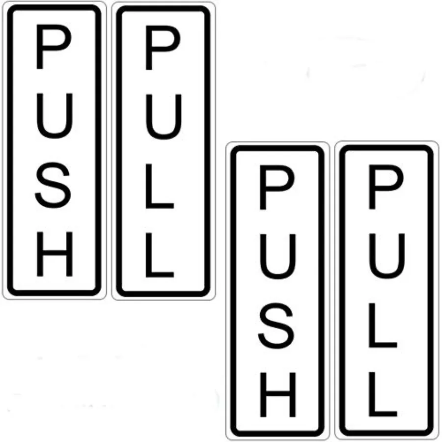 

Наклейка-стикер для вертикальной дверной таблички (2 шт. для установки сбоку/сзади) для использования на улице и в помещении, 5 x 1.75, виниловая, для бизнеса, магазинов, с клеевой основой