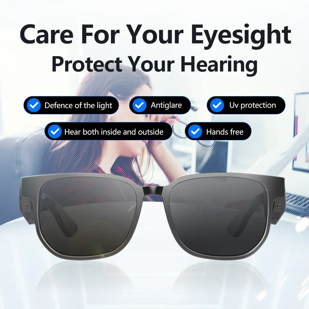 Intelligent Glasses Driving Sunglasses for Drivers UV-resistant Bluetooth Audio Headphone Glasses Music Talking Smart Sunglasses