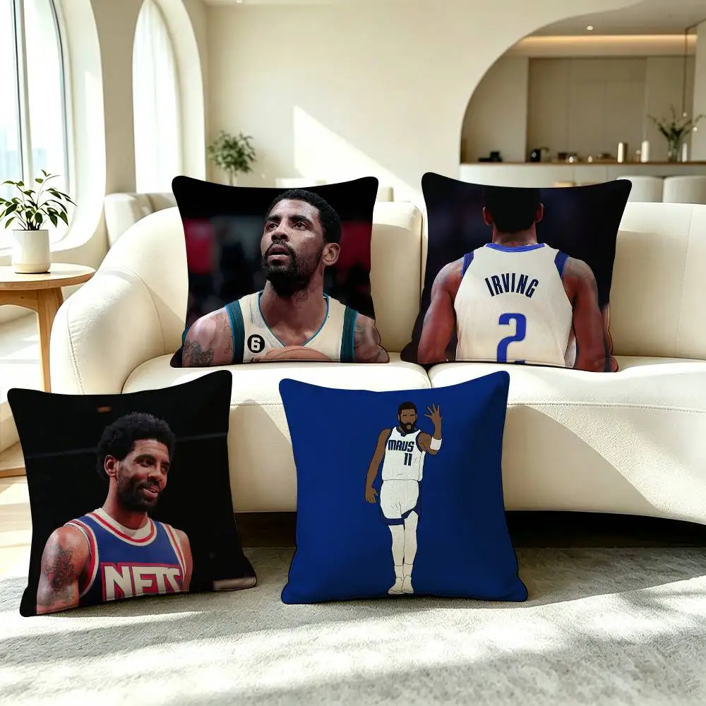 K-Kyrie Irving Basketball Legend Square Double-Sided printed Pillow Case Bedroom Bedside Pillow Sofa Cushion Cover