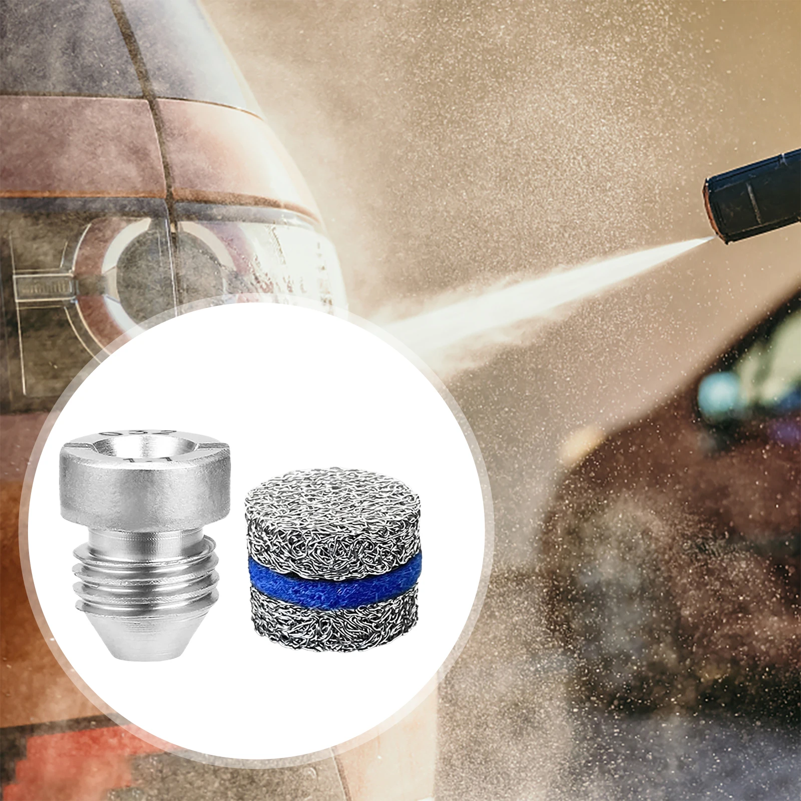 Ujung Nosel Universal Foam Cannon dan Pengganti Filter Jaring Pembuat Busa, Ujung Berulir dan Jaring Pembuat Busa untuk Foam Cannon