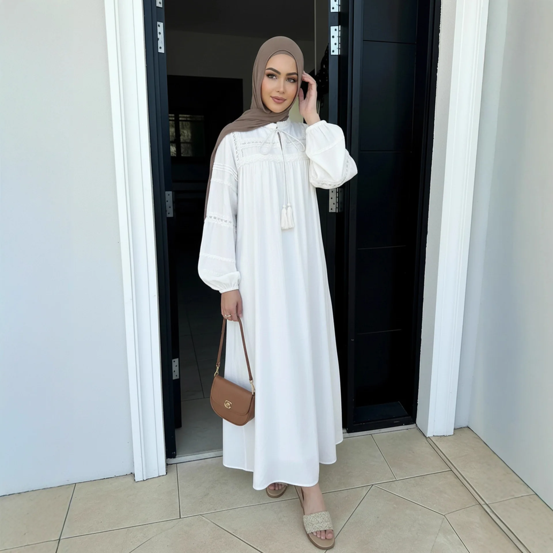 Eid mubarak djellaba renda abaya dubai kaftan feminino vestido muçulmano ramadan islam roupas turquia caftan femme robe jalabiya abayas