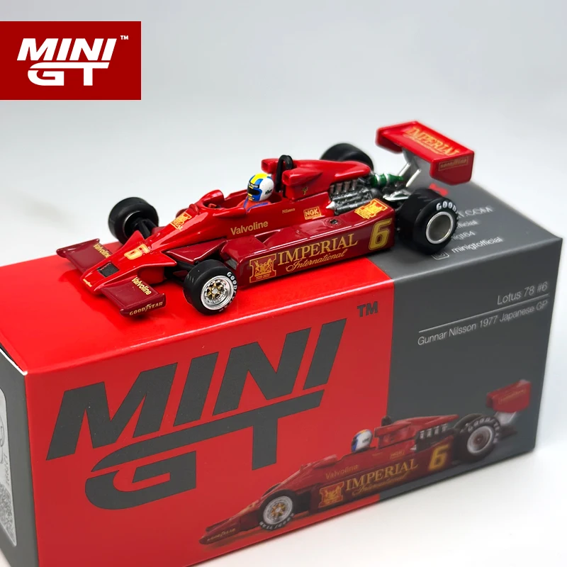 MINIGT 1:64 Loto 78 # 6 Gunnar Nilsson 1977 Coche de aleación japonés GP MGT Modelo 808