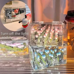 Mirror Tulip Nightlight Eternal Flower Tulip Flower Sea Home Decor Atmosphere Lamp Valentine's Day Birthday Gift For Women 2024