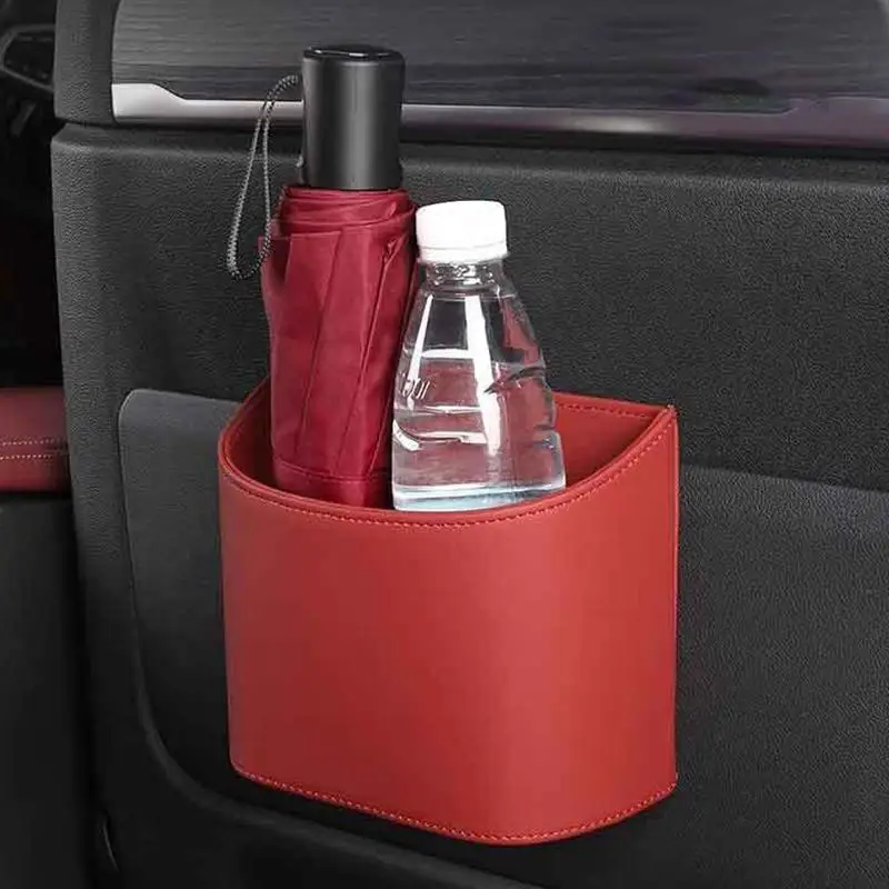 Leather Car Seat Back Storage Box Large Capacity Organizer for Food Drinks Toys Magazines Family Road Travel