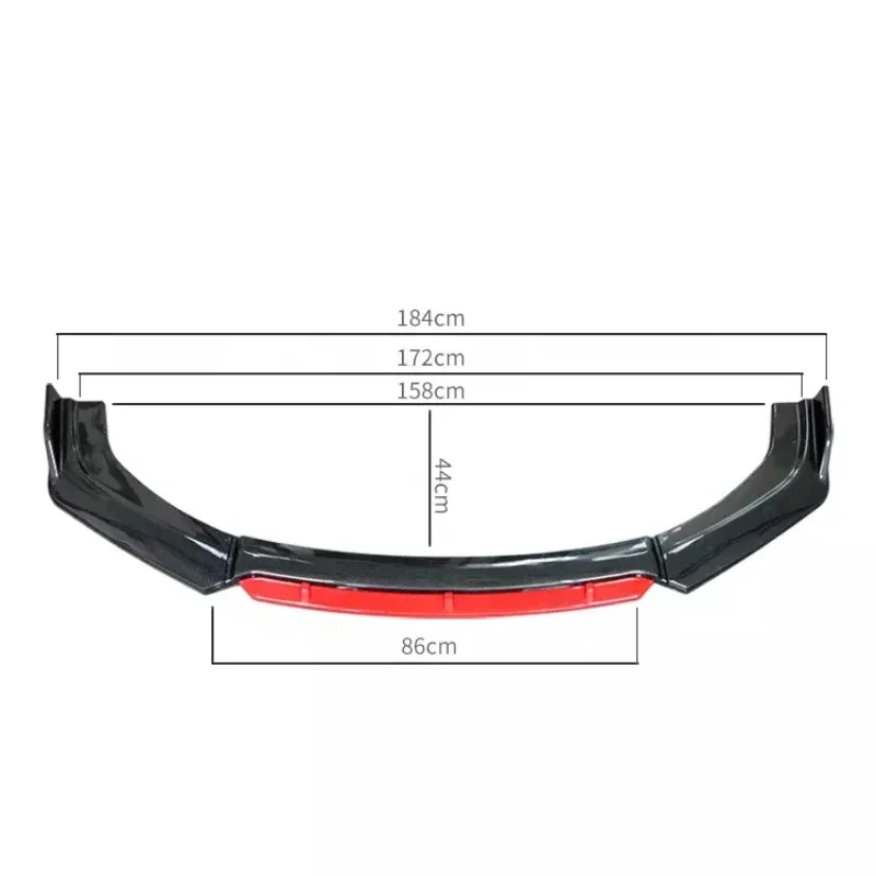 Car Accessories Universal Car Front Bumper Lip Body Kit Spoiler Splitter Diffuser Fiber Splitter ABS Plastic