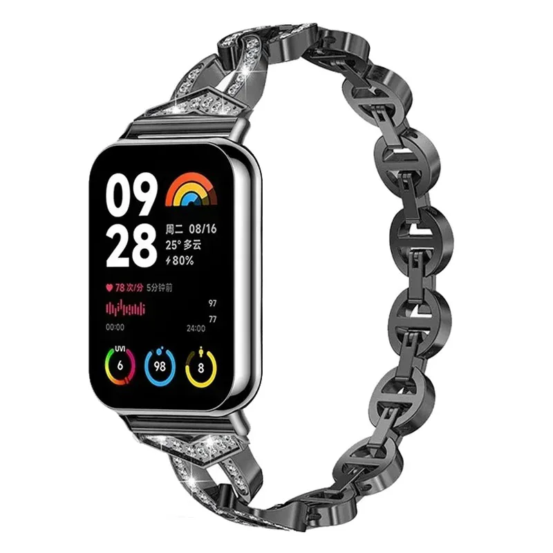 Correa de acero inoxidable para Xiaomi Mi Band 8 Pro, pulsera inteligente, correa de reloj