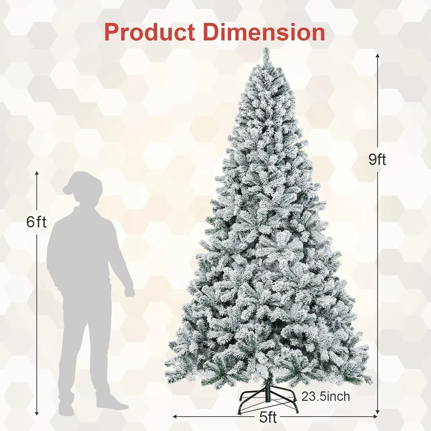 Christmas 2024 Unique Products 9 FT Large White Christmas Tree For Xmas Party Decor