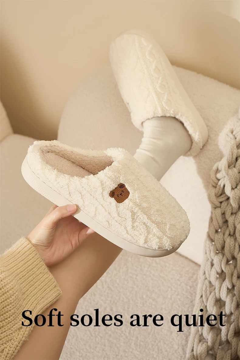 Damen-Hausschuhe aus flauschigem Memory-Schaumstoff, warm gefüttert mit Plüschfleece, gemütlich, weich, rutschfest, mit dicker Sohle, ideal für den Winter und Herbst. – Detail 10