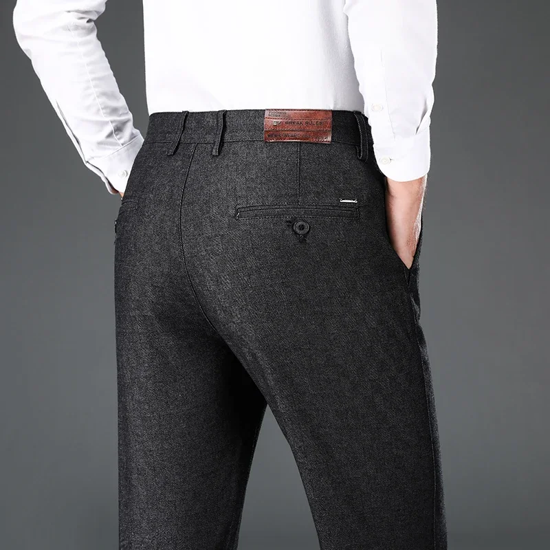 طويل رسمي مستقيم للرجال ، بنطلون أحادي اللون للبالغين ، بنطلون كاجوال ذكي ، الأعمال والمكاتب ، وصول جديد ، الربيع والخريف ،