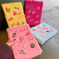 Barbie Plush Notebook American Cute Student Handheld Ledger Gift Girl Heart with Voice Notebook Korean Version Christmas Gifts