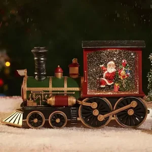 Santa Claus Train Music Box, Snowman, Christmas Eve Gift, Crystal Ball Ornaments, Table Decoration 8 Main Sales Santa Dance - №4