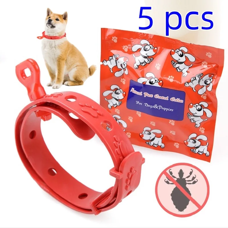 5pcs/lot Dog Anti Flea And Ticks Collar 8 Month Pet Protection Retractable Pet Collars For Puppy Cat Small Dogs Accessories