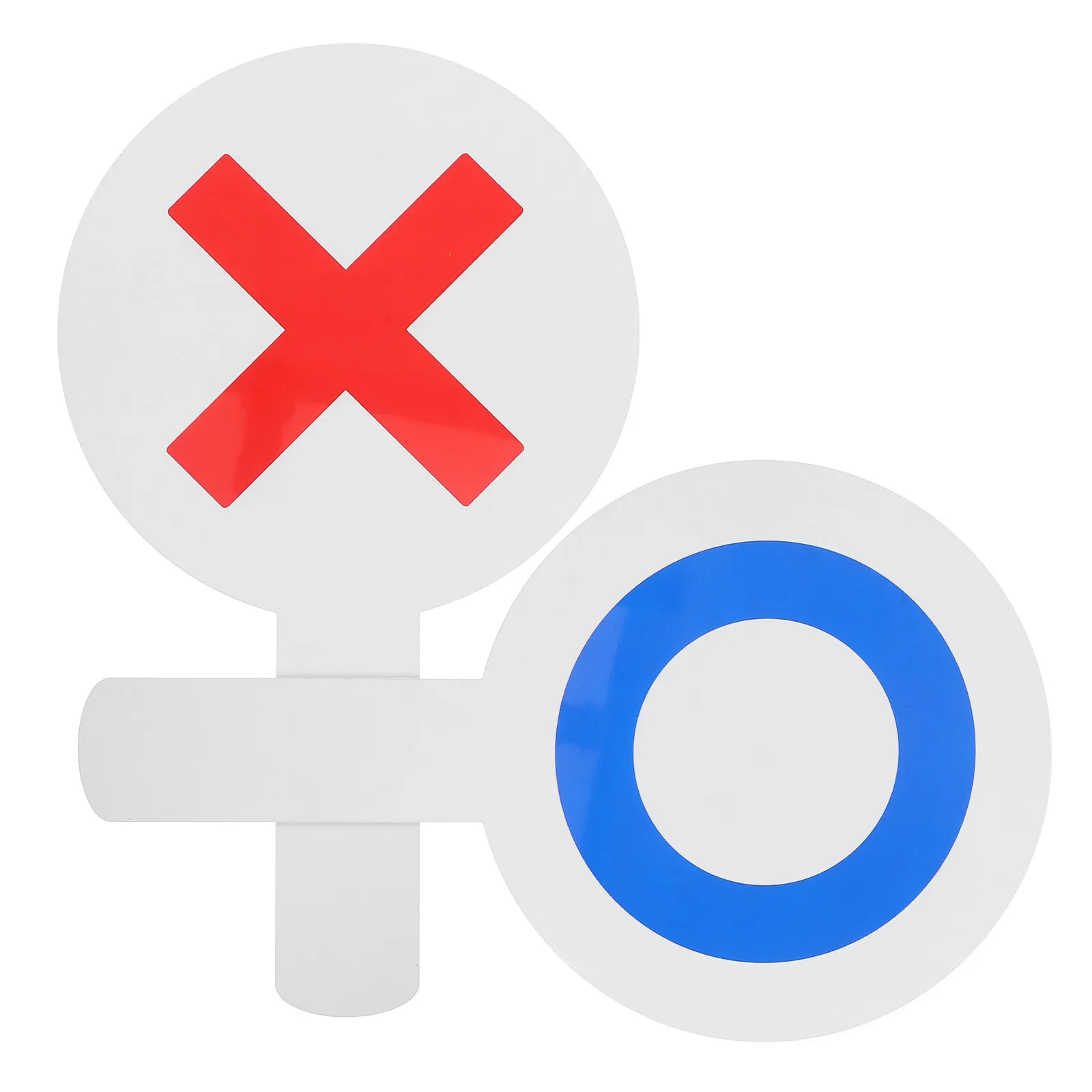 

2 шт. ручных пультов-указок с двусторонним дизайном в виде креста и круга, пластиковые, для обучения в классе, домашнего образования, голосования, аукционов