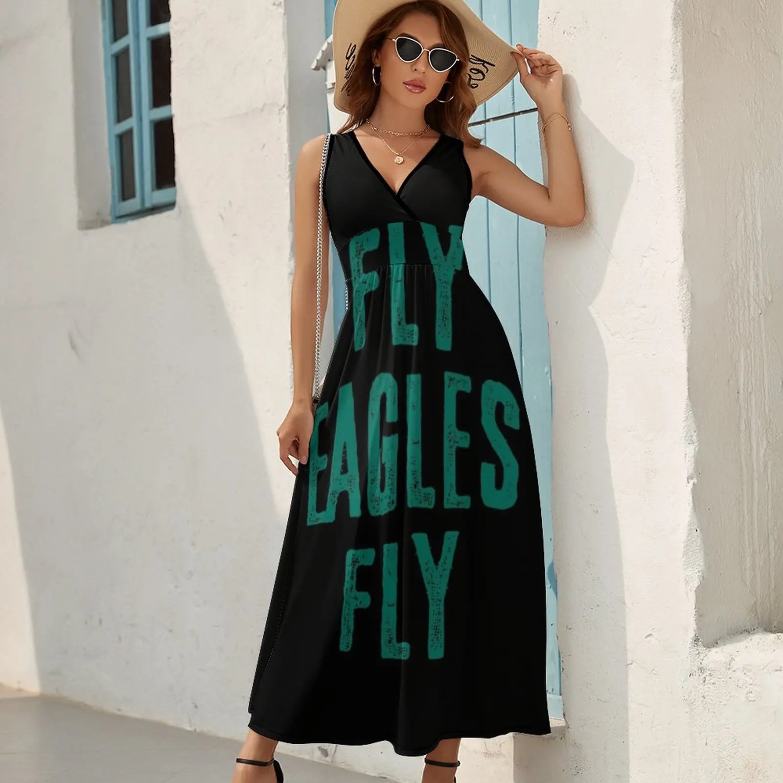 Vestido de noite sem mangas Fly Eagles feminino, vestidos de baile de verão, 2023