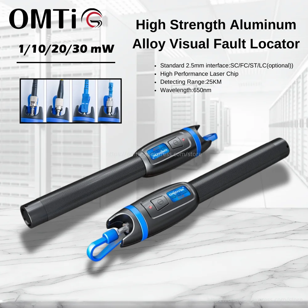 

OMTiG High Strength Aluminum Alloy Orientek T11P 1Mw/10Mw/20Mw/30Mw Caneta Red Laser Pen Visual Fault Locator