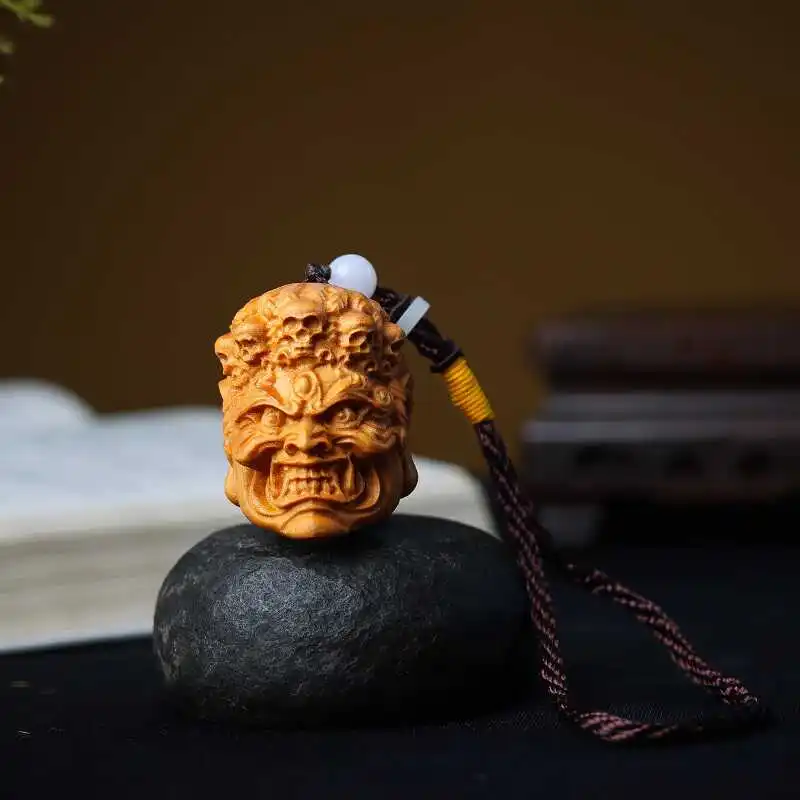 Arborvitae Wood Carving Acalanatha Hand Pieces Toy Men's Portable Automobile Hanging Ornament Buddha Ornaments