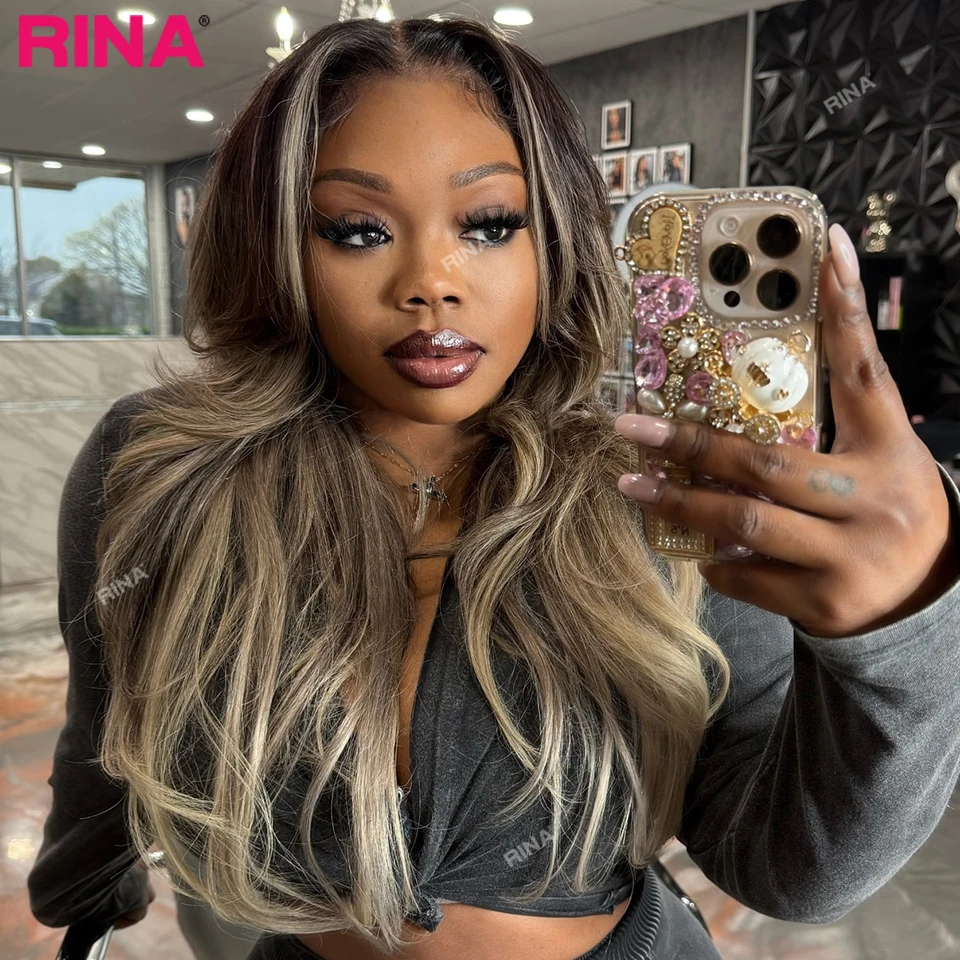 

Ombre Blonde Color 13x4 13x6 Lace Front Wigs Body Wave Human Hair Wig 180 Density Human Hair Pre Plucked 5x5 Lace Closure Wigs