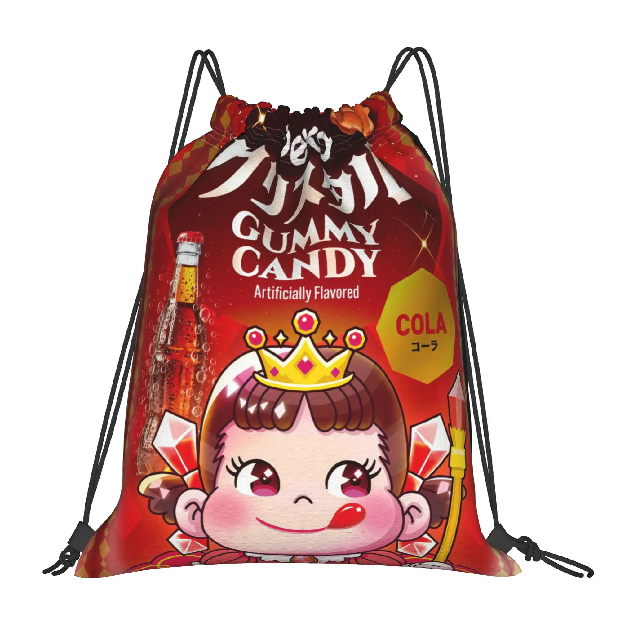 Fujiyaa Cola Flavor Gummy Candy Portable Hiking Riding Gym Drawstring Storage Sporty Backpacks