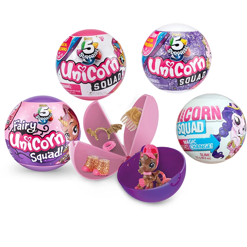 

ZURU 5 Surprise Unicorn Squad Series 1/Series 2/Series 3 Mystery Collectible Capsule Ball Magic Color Change Mini Unicorn Toys