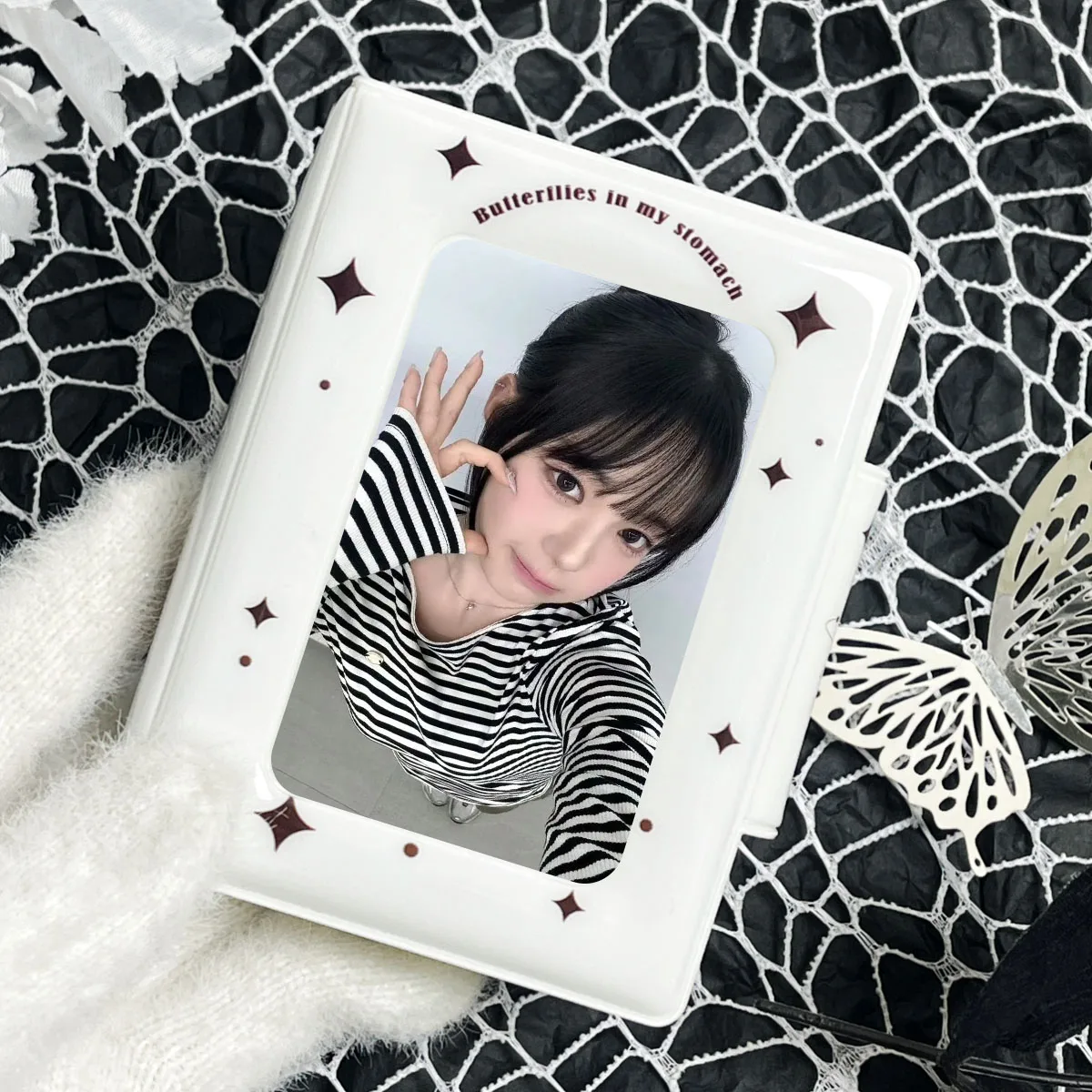 Black Butterfly Photo Small Card Bag Mini Album 3-3.5 Celebrity Album Cardbook Suitable for Celebrity Small Card Collection