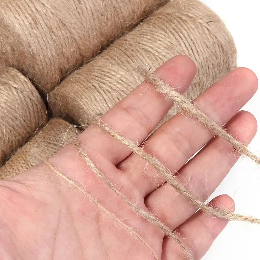 100M Natural Jute Rope String Ribbon DIY Vintage Jute Cord Twine Thread Sewing Party Wedding Home Decoration Gift Packing ﻿