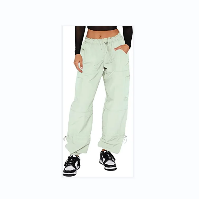 European and American loose straps multi-bag straight work casual pants