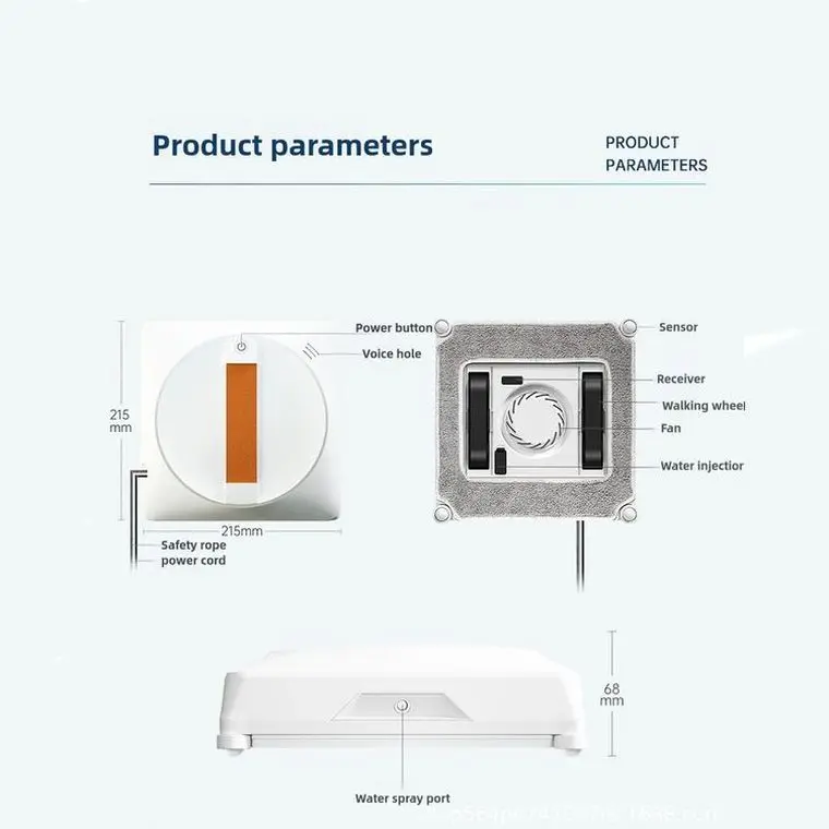 Ultra-Thin Robot Window Cleaner for Indoor Outdoor Use Featuring Remote Control Electric Power for Effortless Glass Cleaning