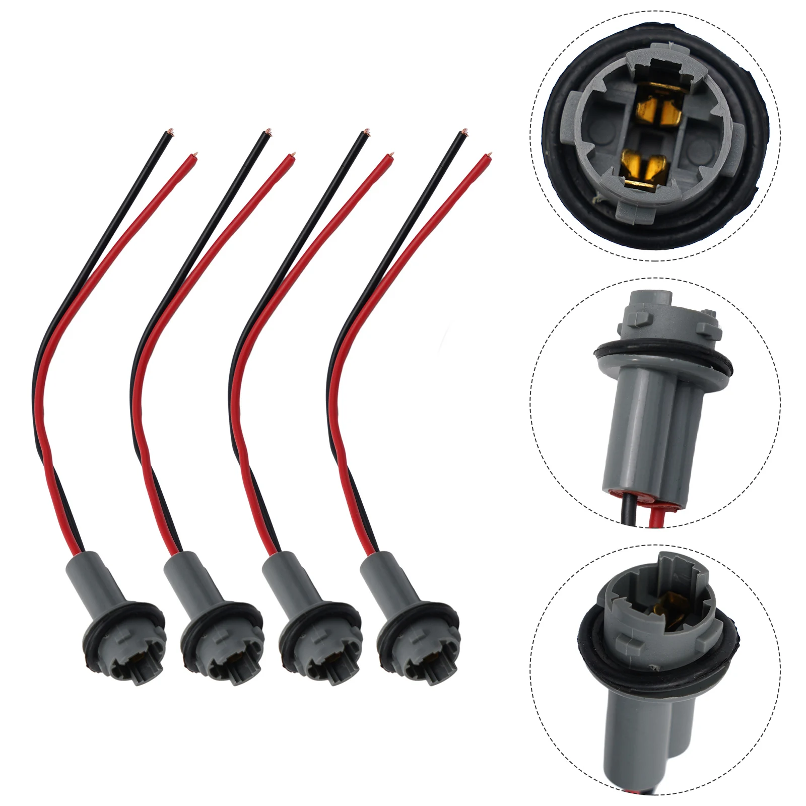 4pcs T15 Lamp Holder Adapters Cable 135mm Car LED Lamp Bulb Base Holder Socket Wedge Base Light Bulb Plug Connector