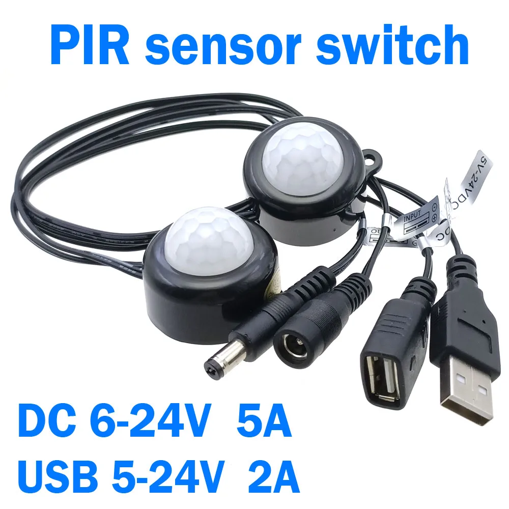 

PIR Motion Sensor Switch DC12V 24V Infrared Human Body Sensor Automatic Adjustable IR Infrared Detector Light Switch