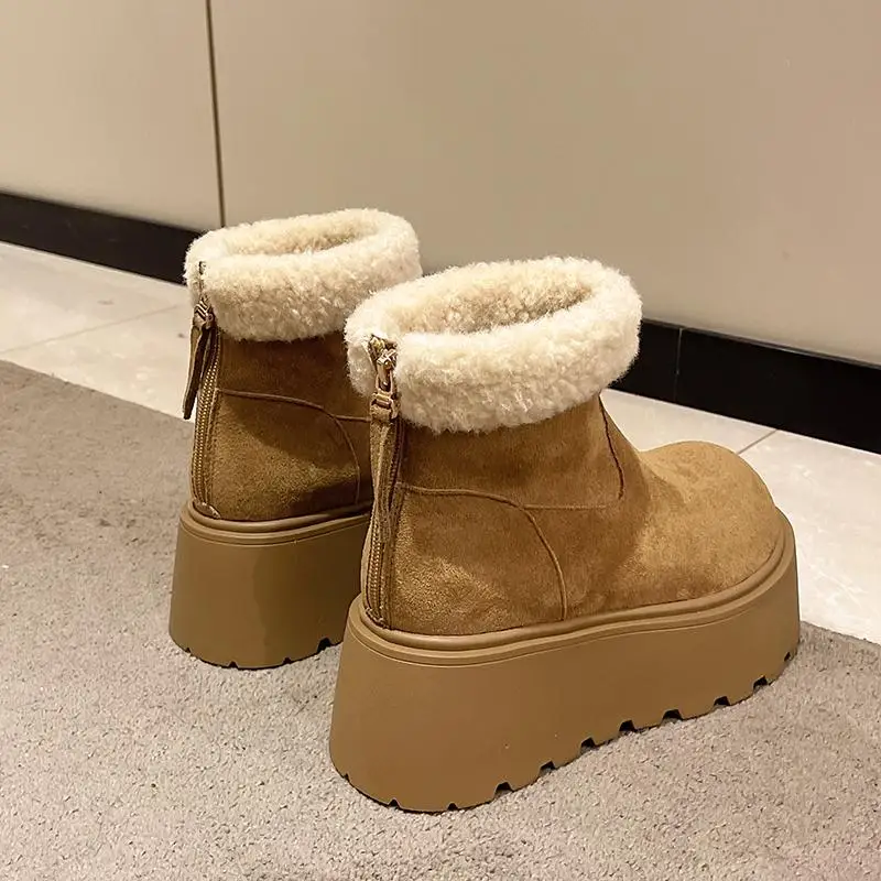 Stivali da neve per donna Stivali-Donna Scarpe femminili Calzature invernali Lolita 2024 Stivali invernali da donna in pelle shearling da donna