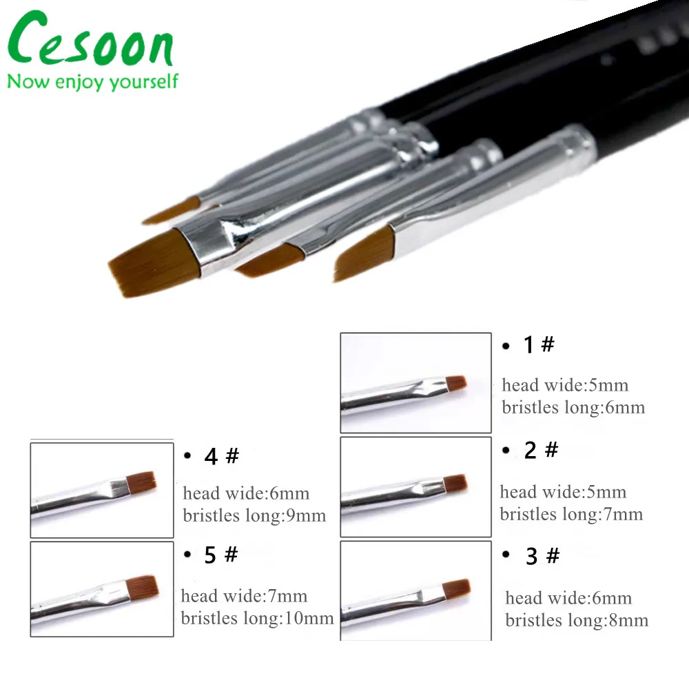 5X Dental Resin Brush Pens Porcelain Teeth Shaping Nylon Dentistry Adhesive Composite Cement Tools Nail Art Acrylic DIY Painting