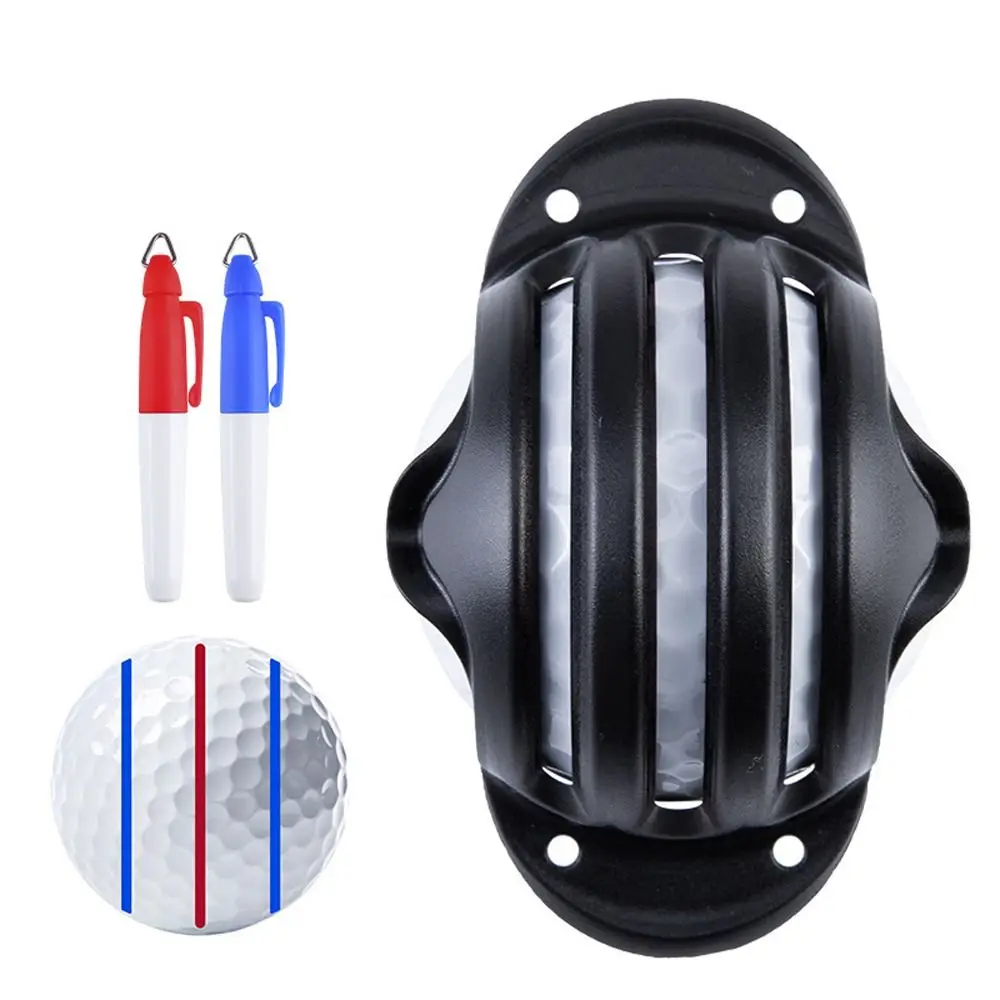 1 Set With 2 Pens Golfs Ball Line Marker Marking Line Portable Golf Scribe Alignment Non Fading Golf Ball Marker Pen