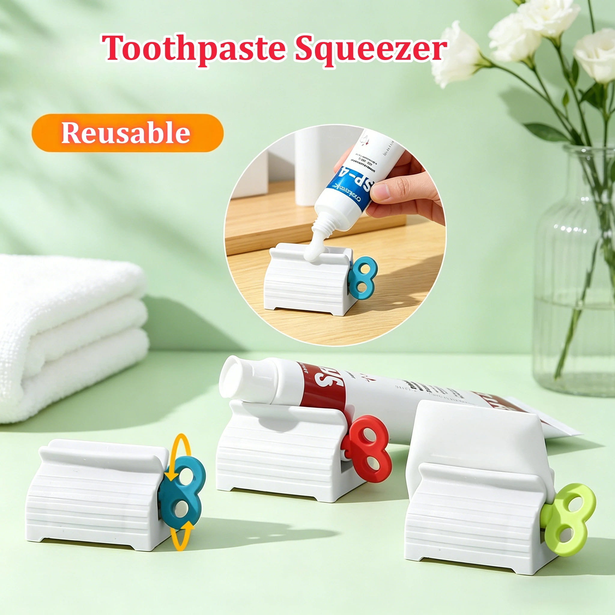 Exprimidor de Pasta de Dientes Reutilizable, Dispensador Manual de Tubos para Baño, Herramienta Multiusos para Exprimir Limpiadores