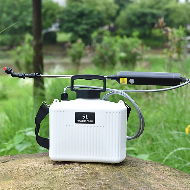 5L Electric Shoulder Sprayer Retractable Spray Lever Electric Watering Can Household Agricultural Gardening Spraying Can