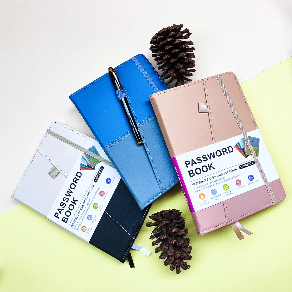 

A5 Website Password Notebook with letter label Binding solid color hard-faced English address book Telephone book record book